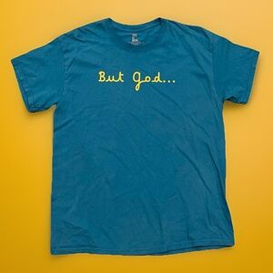 BUT GOD…. By God Is Dope Blue Short Sleeve T-shirt